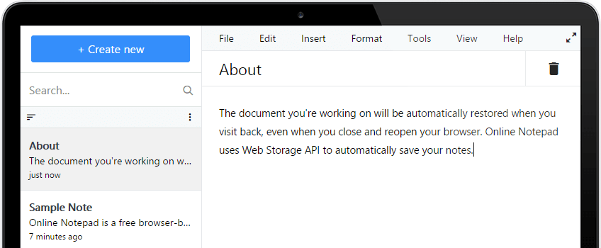 Fogseo Online Notepad Screenshot